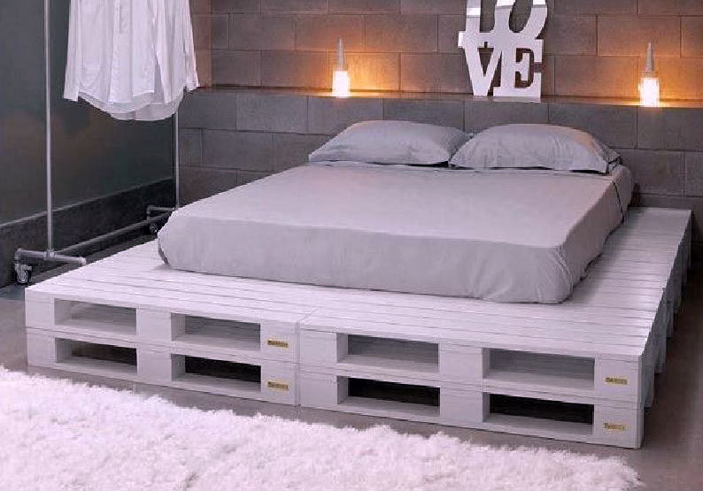 buis stereo Snel Pallet Bed 240x240 - Tweepersoons + Achterwand - PalletDiscounter